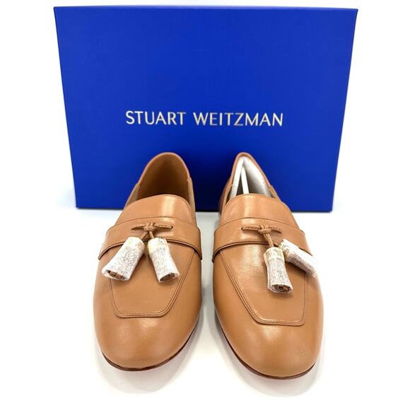 Stuart Weitzman Wylie Women Flat Loafer/Mule Size 11 Tan Luxe Leather Tassel New - Picture 9 of 12